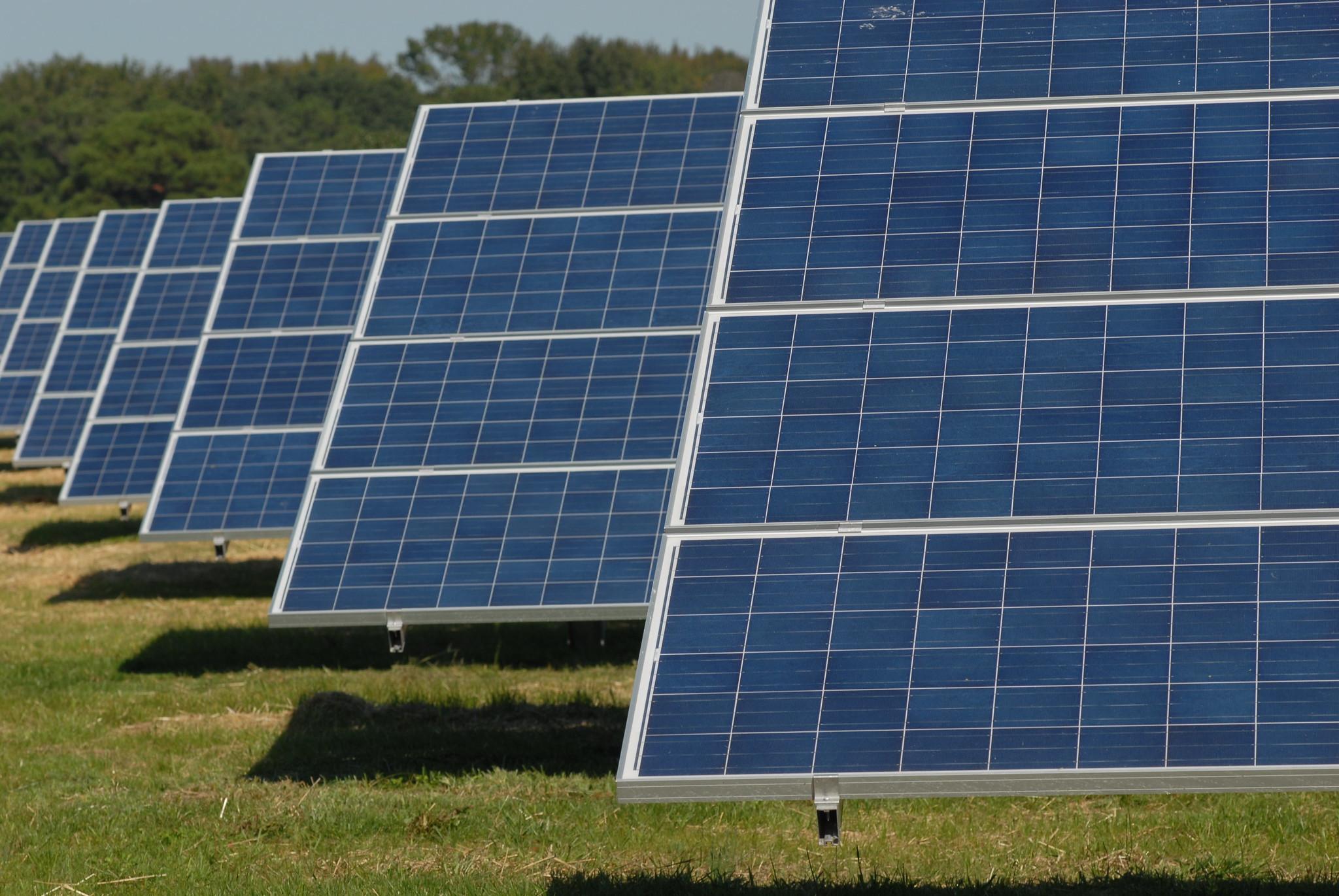 Solar array in field