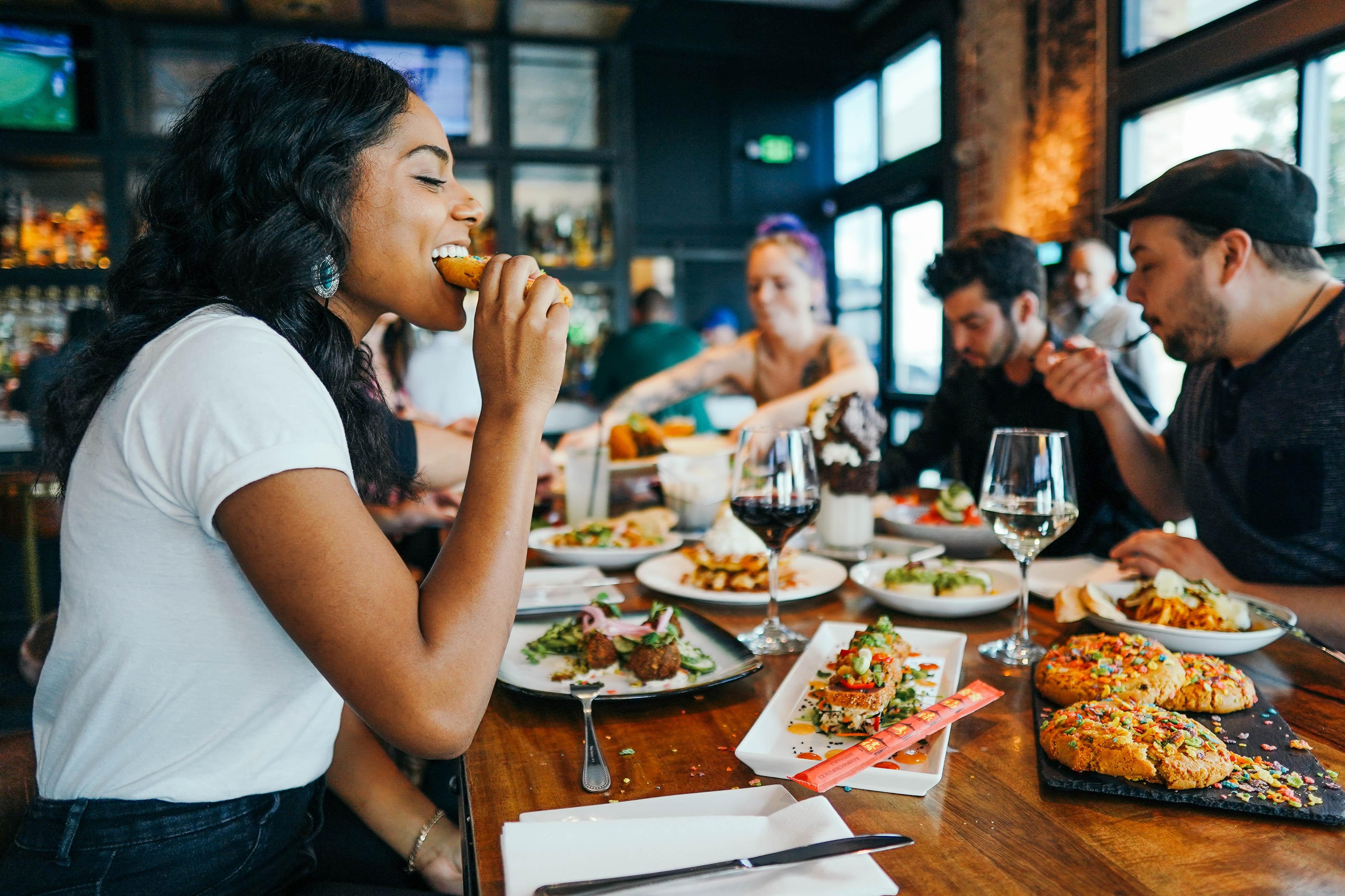 Diners in a restaurant