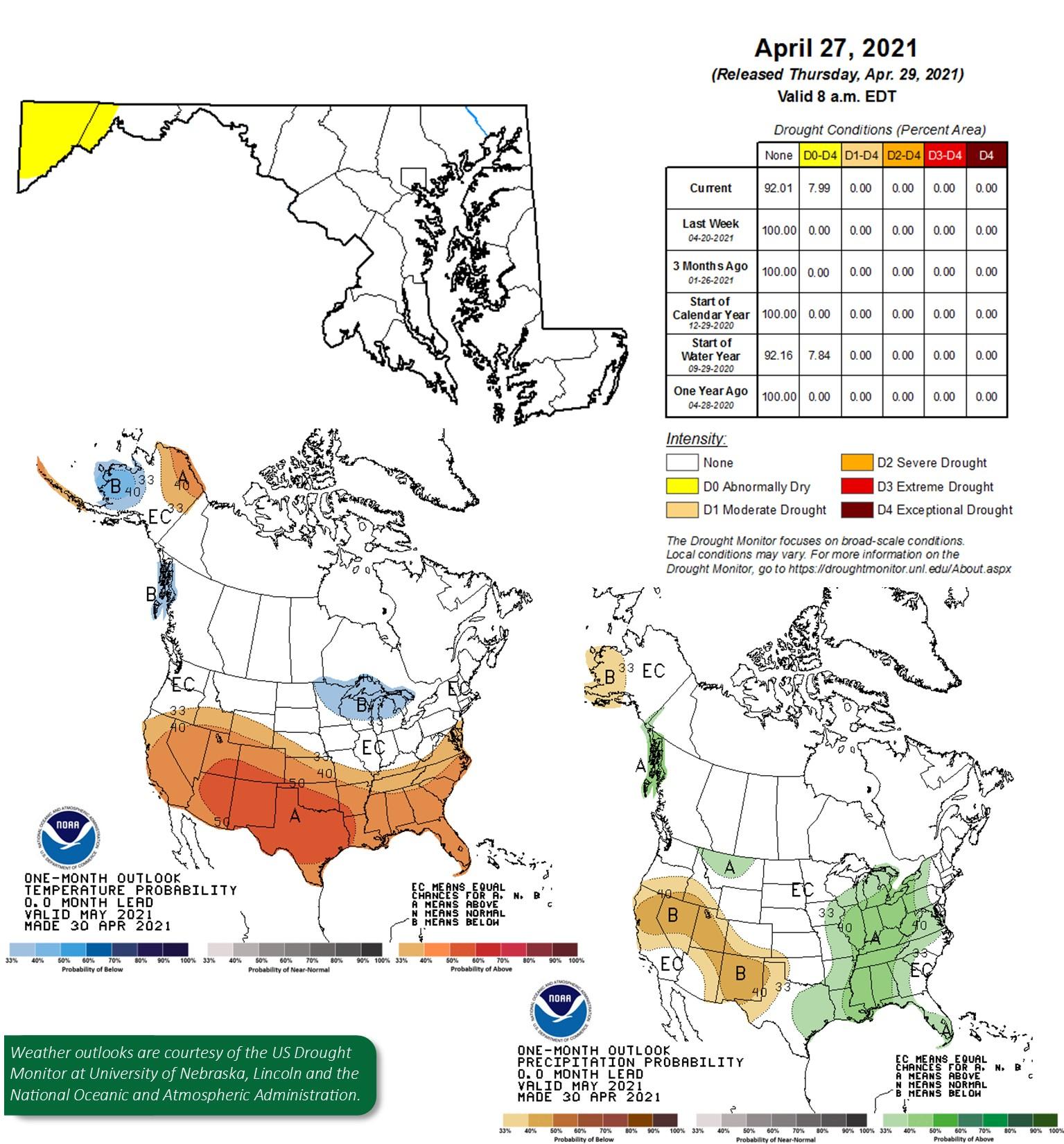 Drought Conditions Chart for April 27, 2021