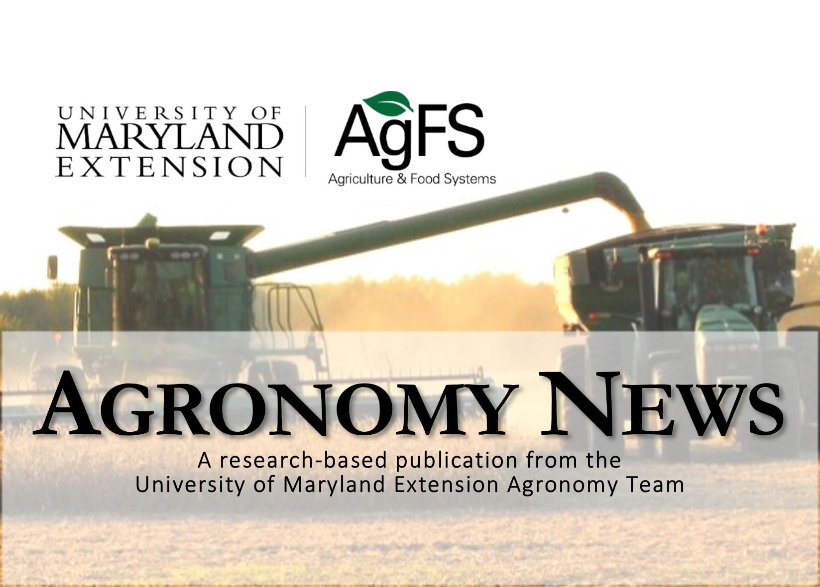 Agronomy News October 2021 Cover Image (harvesting grain)