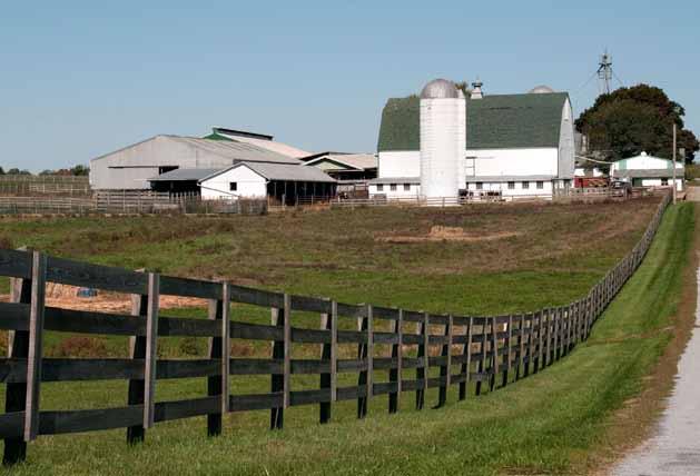 Farm with wooden fencing