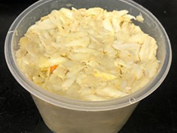 image of high pressure processed crabmeat container