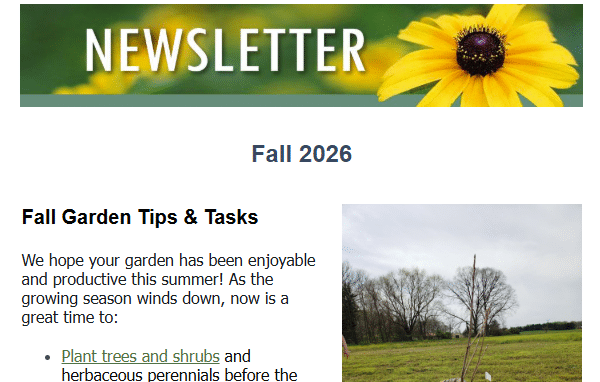 Thumbnail of newsletter content for the fall 2026 issue.