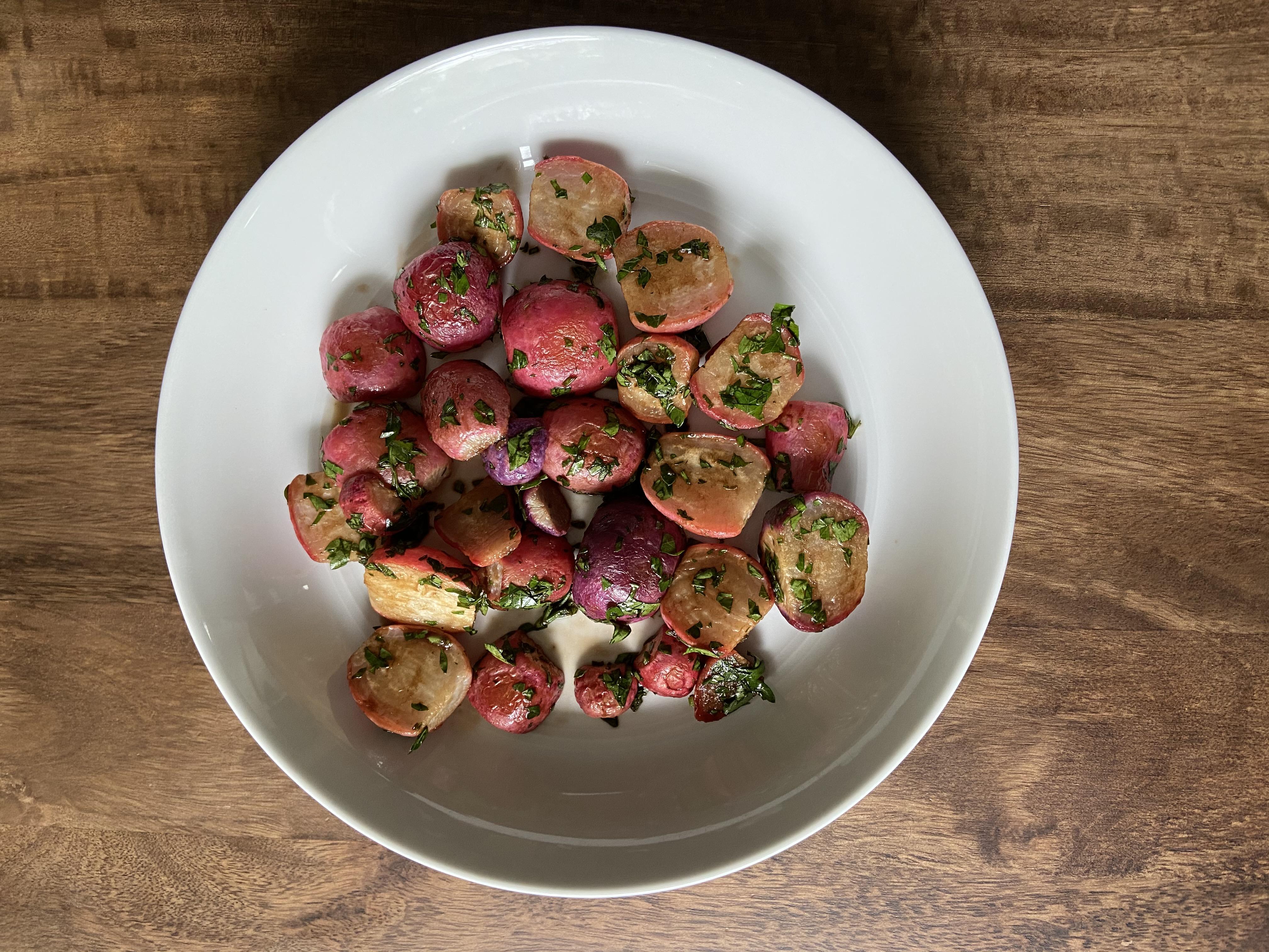 Rosy Roasted Radishes