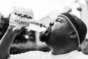 Man drinking water