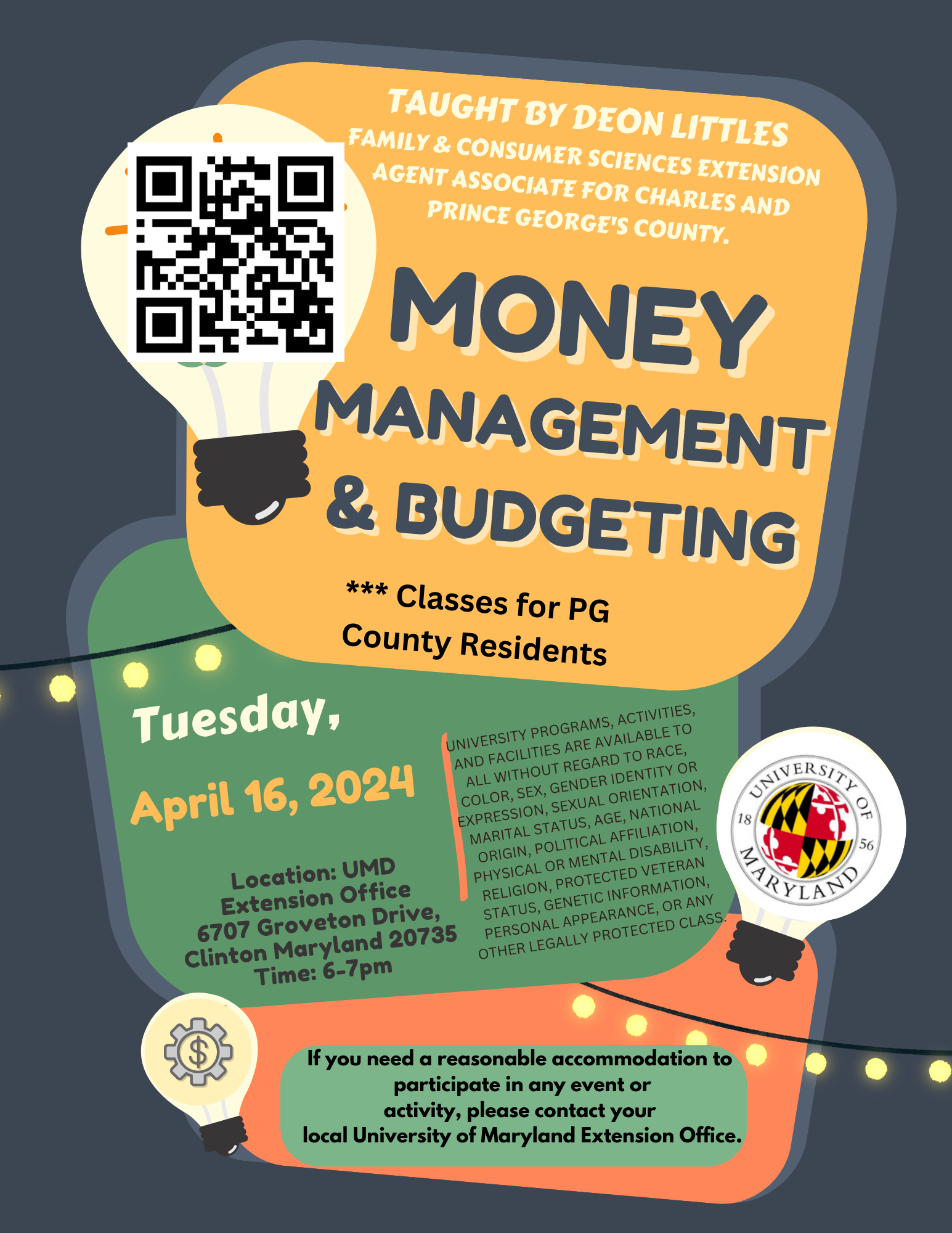 finance, workshop, training, money, wellness, maryland, day, umd, extension, fcs