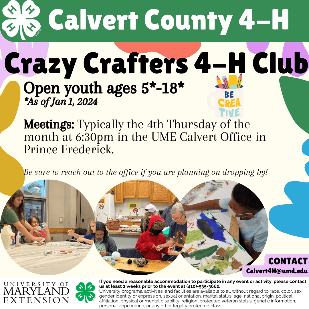 Crazy Crafters 4-H club flyer