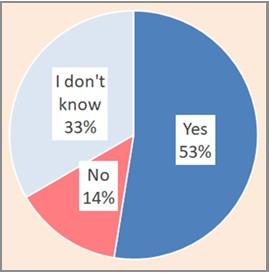 A pie chart showing their responses in percentages.