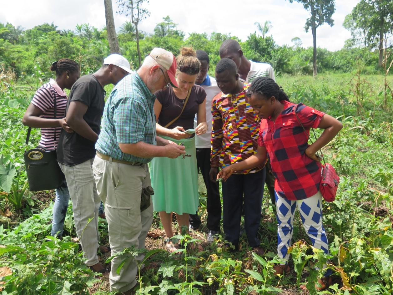 Specialists do a field visit with students