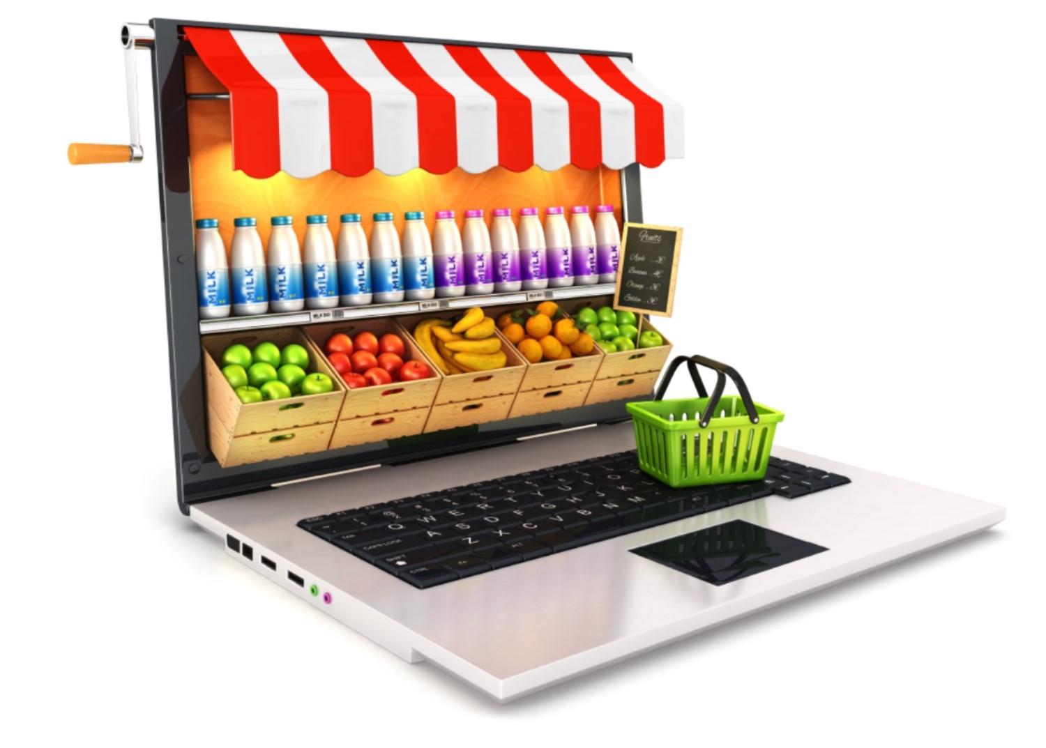 online store displayed on laptop