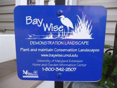 Blue Bay Wise signage signaling a demonstration landscape