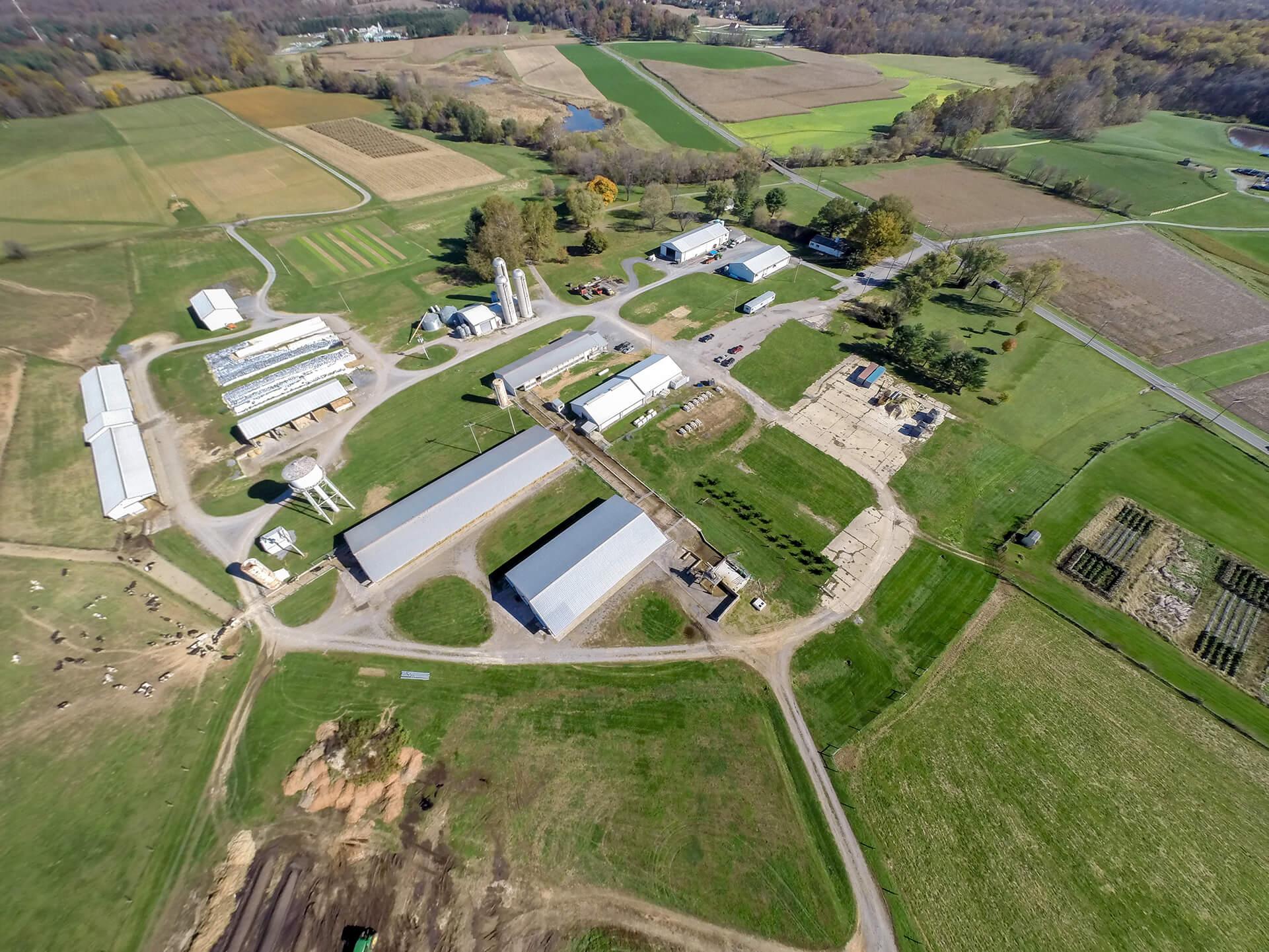 Aerial image of the CMREC farm facility 