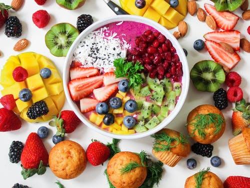 healthy veggie fruit bowl