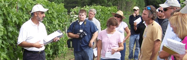 Joe Fiola teaches a workshop on vineyards