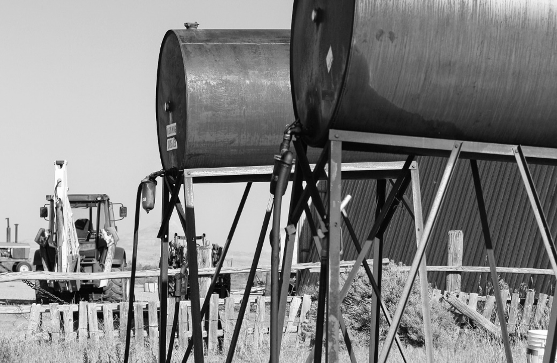 Gas tanks on rural farm