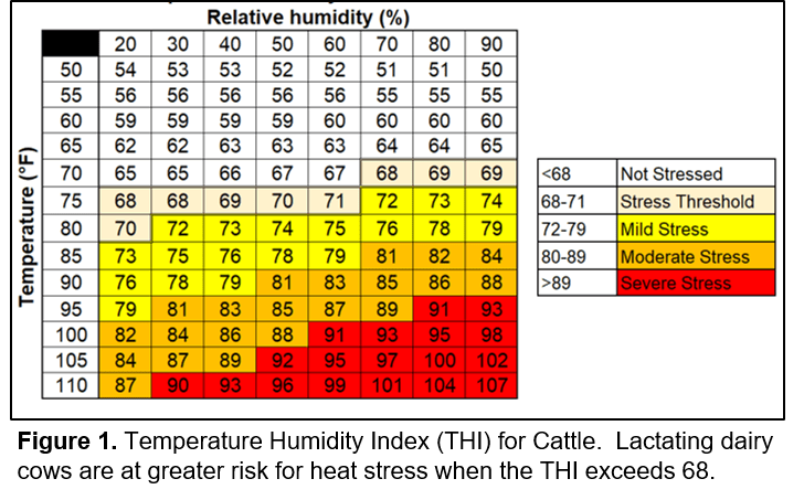 Temperature Humidity Index Chart for Cattle