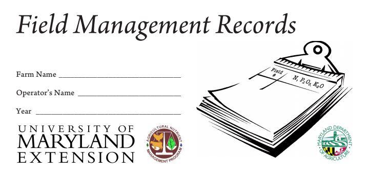Cover of field management records booklet