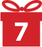 Gift box with bow; number seven