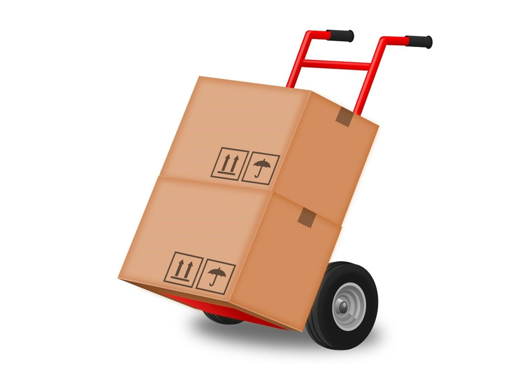 Hand Truck with boxes