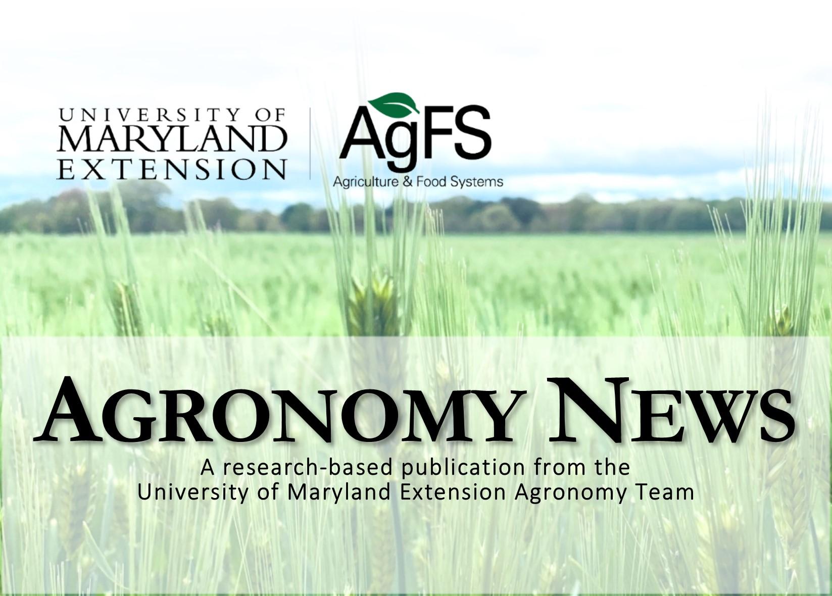 Agronomy News Header May 2021 Issue