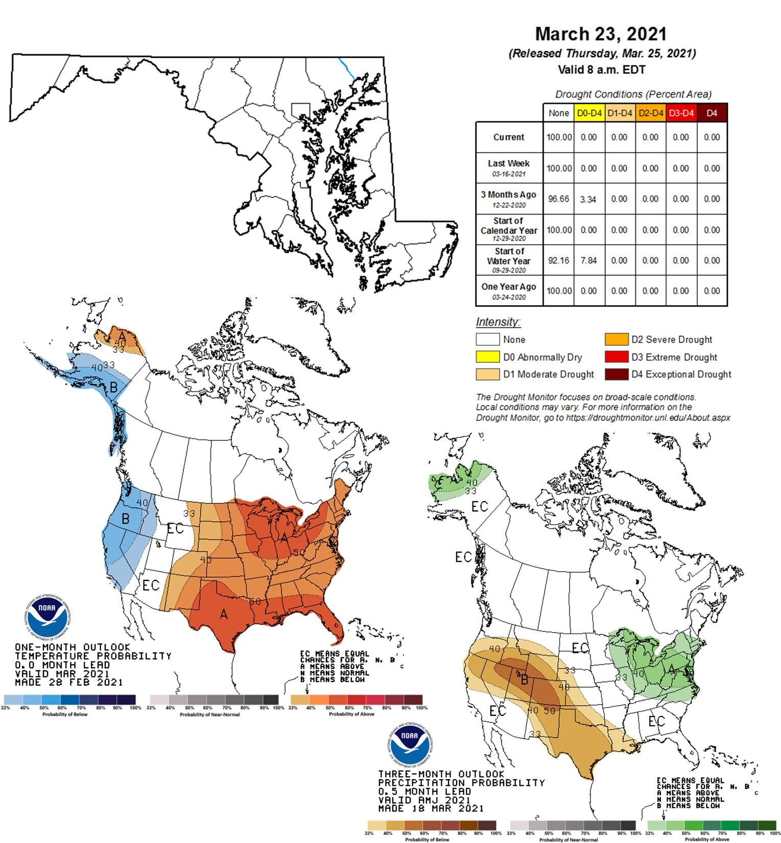 Drought Conditions Chart for March 23, 2021