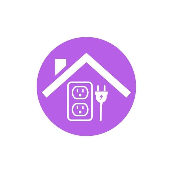 Home energy use icon color (roof, outlet and plug)