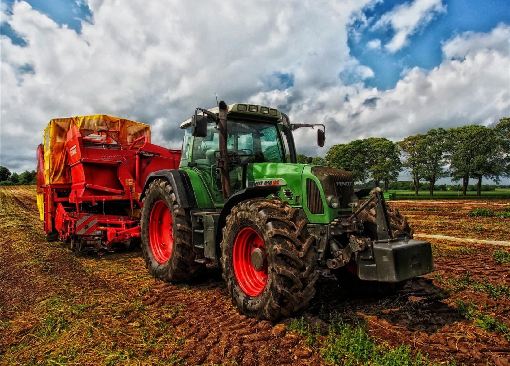 Farm equipment on farm land