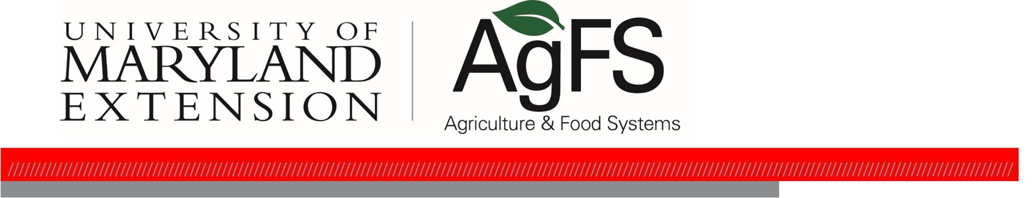 Factsheet header that contains the University of Maryland Extension and Agriculture and Food Systems logos