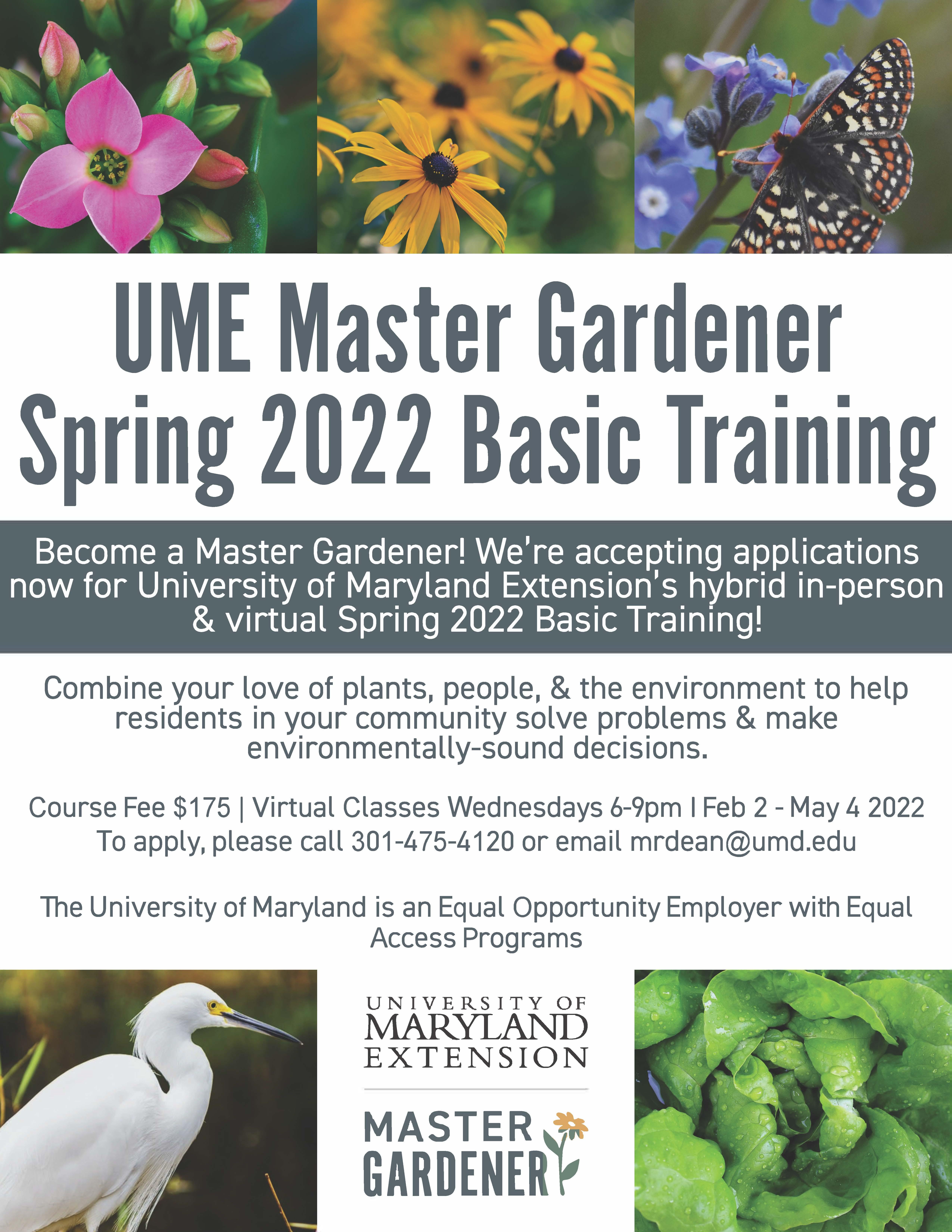 Spring 2022 Master Gardener Basic Training SM