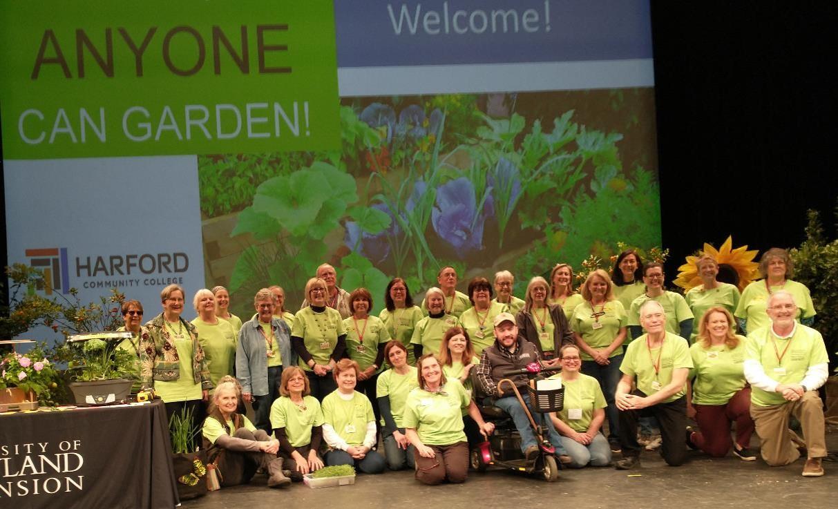 Harford County Master Gardeners in light green tee shirts