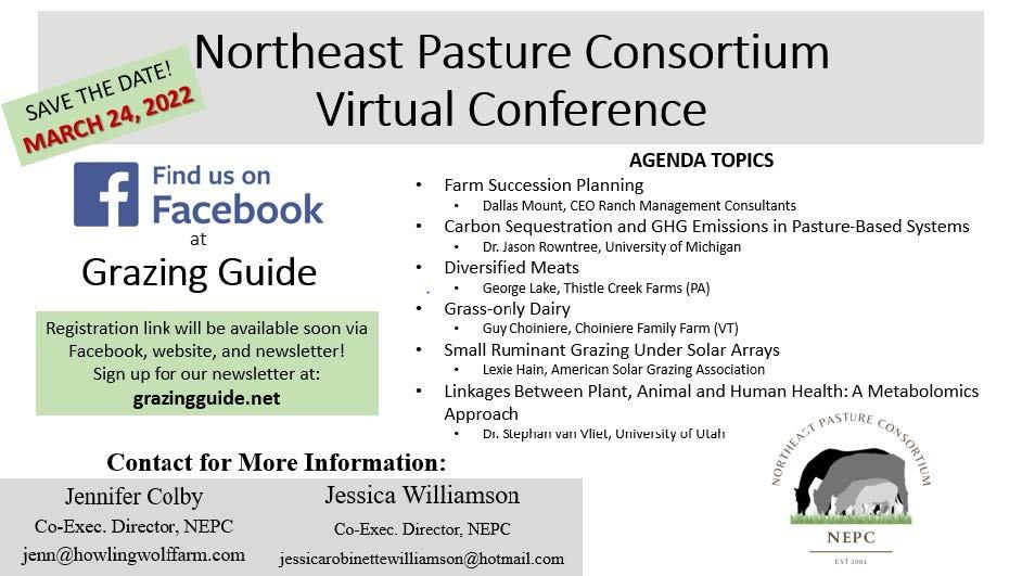 Northeast Pasture Consortium Virtual Conference Advertisment