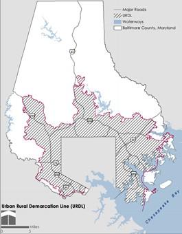 Figure 2: Urban Rural Demarcation Line in Baltimore County, MD. Mapped by the Baltimore County Planning Department: http://www.baltimorecountymd.gov/ Agencies/planning