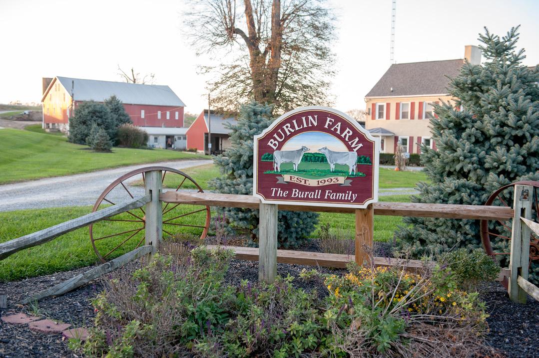  "Burlin Farm" sign at its farm entrance. Photo: Edwin Remsberg