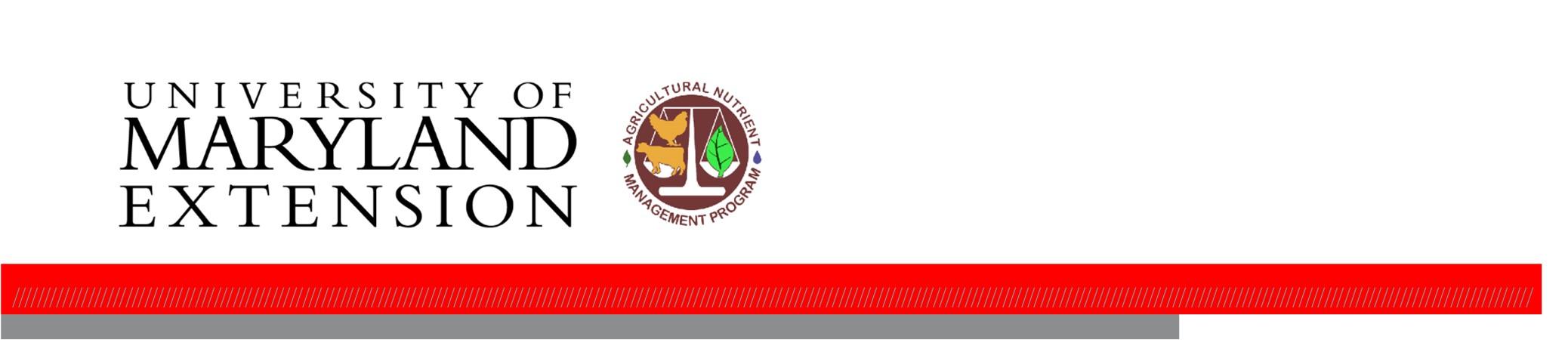 Factsheet header with the University of Maryland Extension and the Agricultural Nutrient Management Program logos