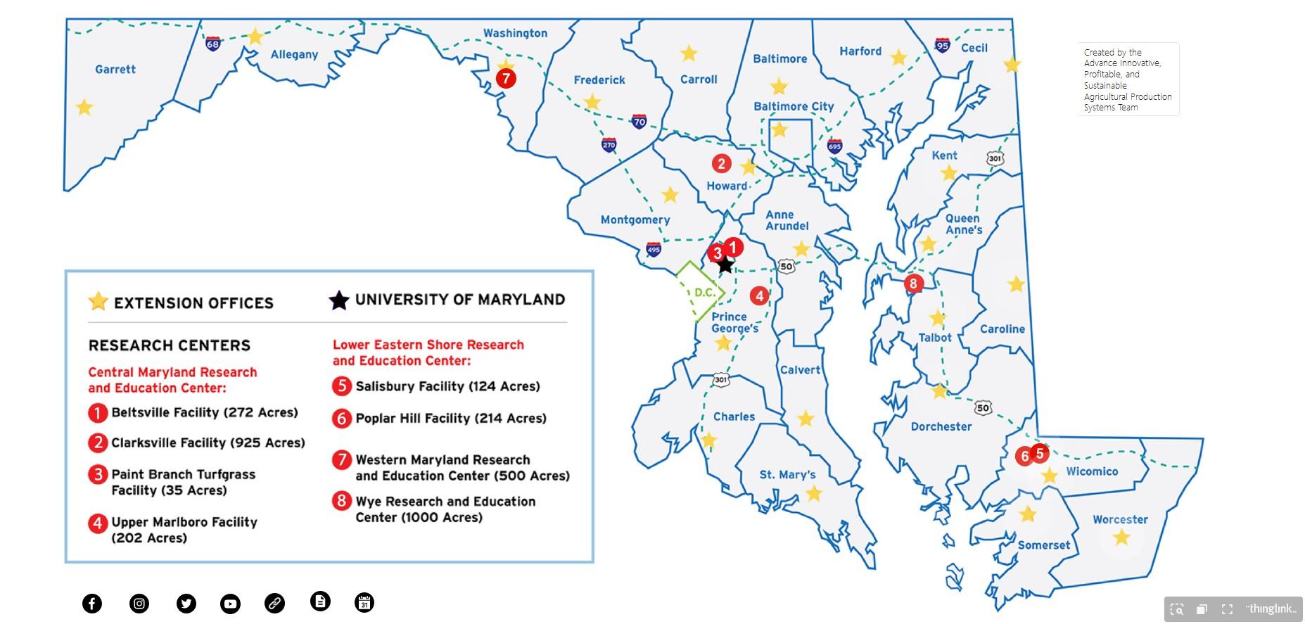 Maryland Crop and Animal Production map