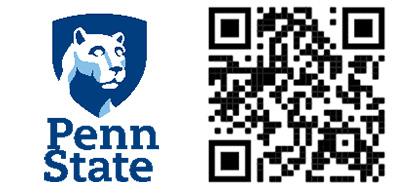 Penn State logo and QR code