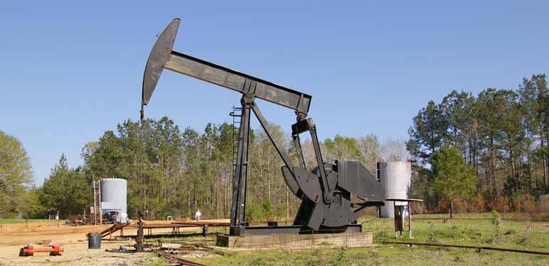 Walking beam in the Greensburg Oil Field just north of Greensburg, St. Helena Parish, Louisiana. Photo: Paul Heinrich