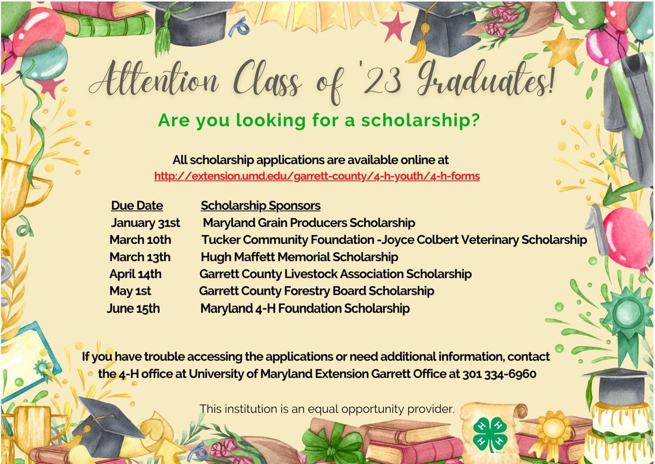 2023 GC 4-H Scholarships