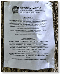 A hoax in Pennsylvania: Fake signs warning visitors about Bigfoot