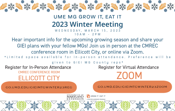 Invitation to MG Grow It Eat it meeting March 15, 2023