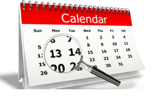 Calendar with magnifying glass (png)