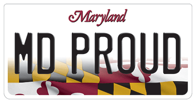 Sample Maryland license plate. Image by Maryland Dept. of Transportation Motor Vehicle Adminstration