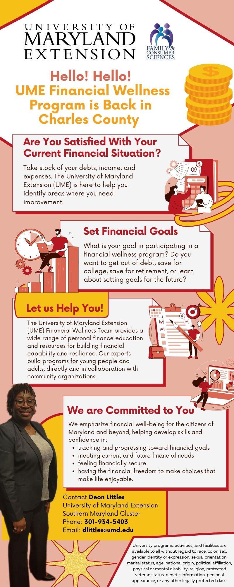 Charles County  FCS Flyer - How to Choose a Financial Wellness Program Infographic