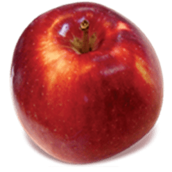 Empire apple has a skin color that is deep red brushed with gold and green hues.