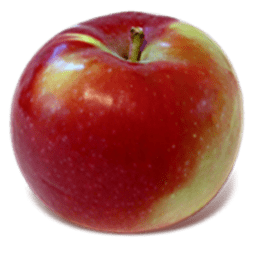 Red Delicious apple has a bright red skin.