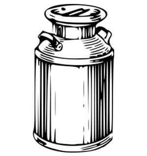 line drawing of a milk can