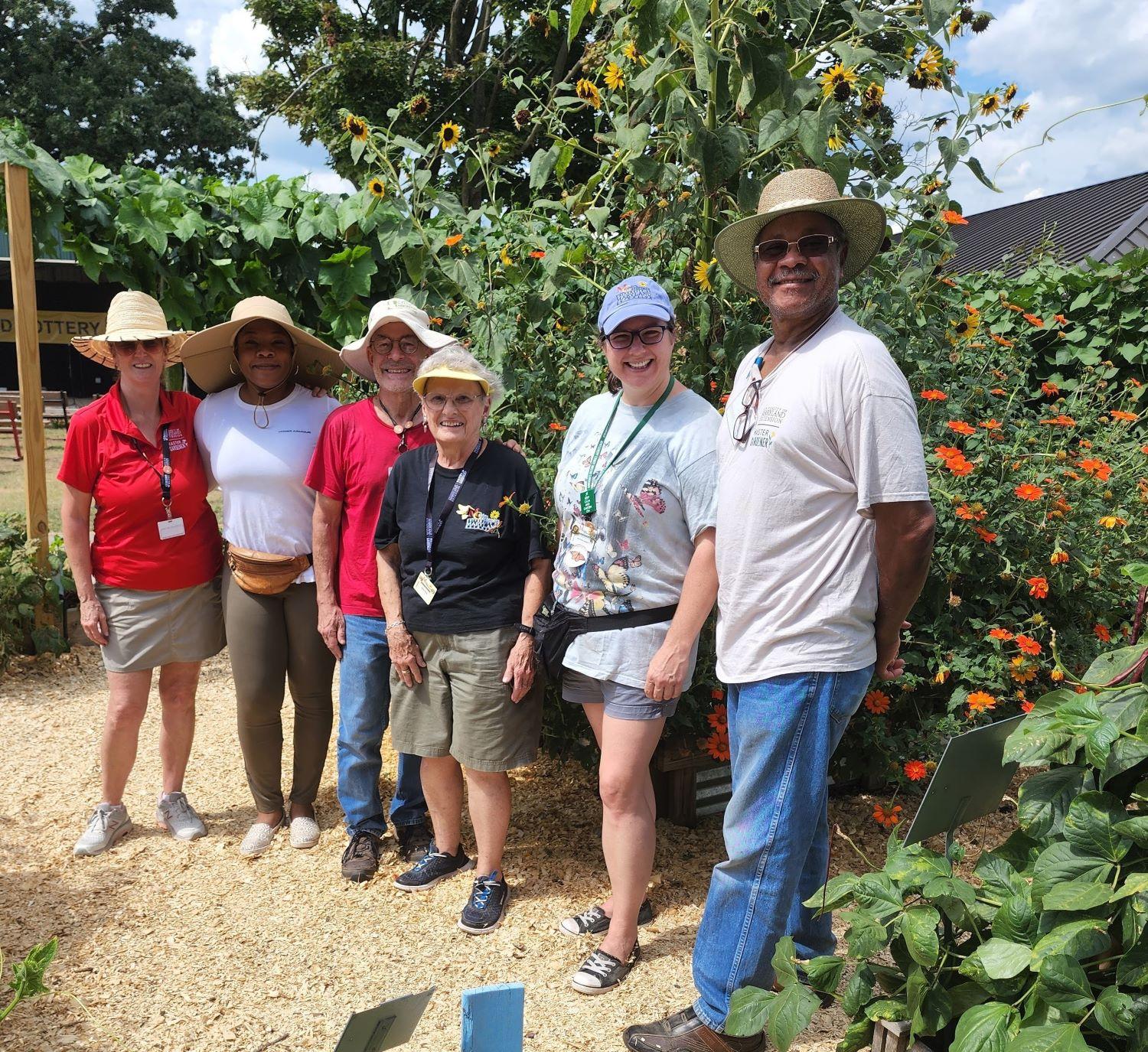 a group of master gardeners at the learning garden