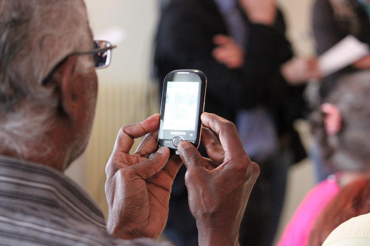 Elder using Cellphone