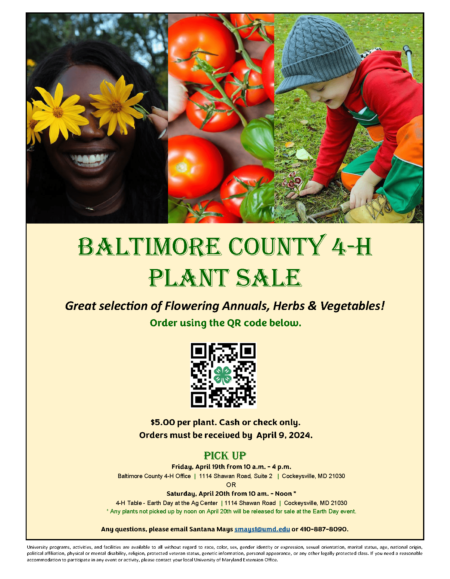 Baltimore County 4-H Plant Sale