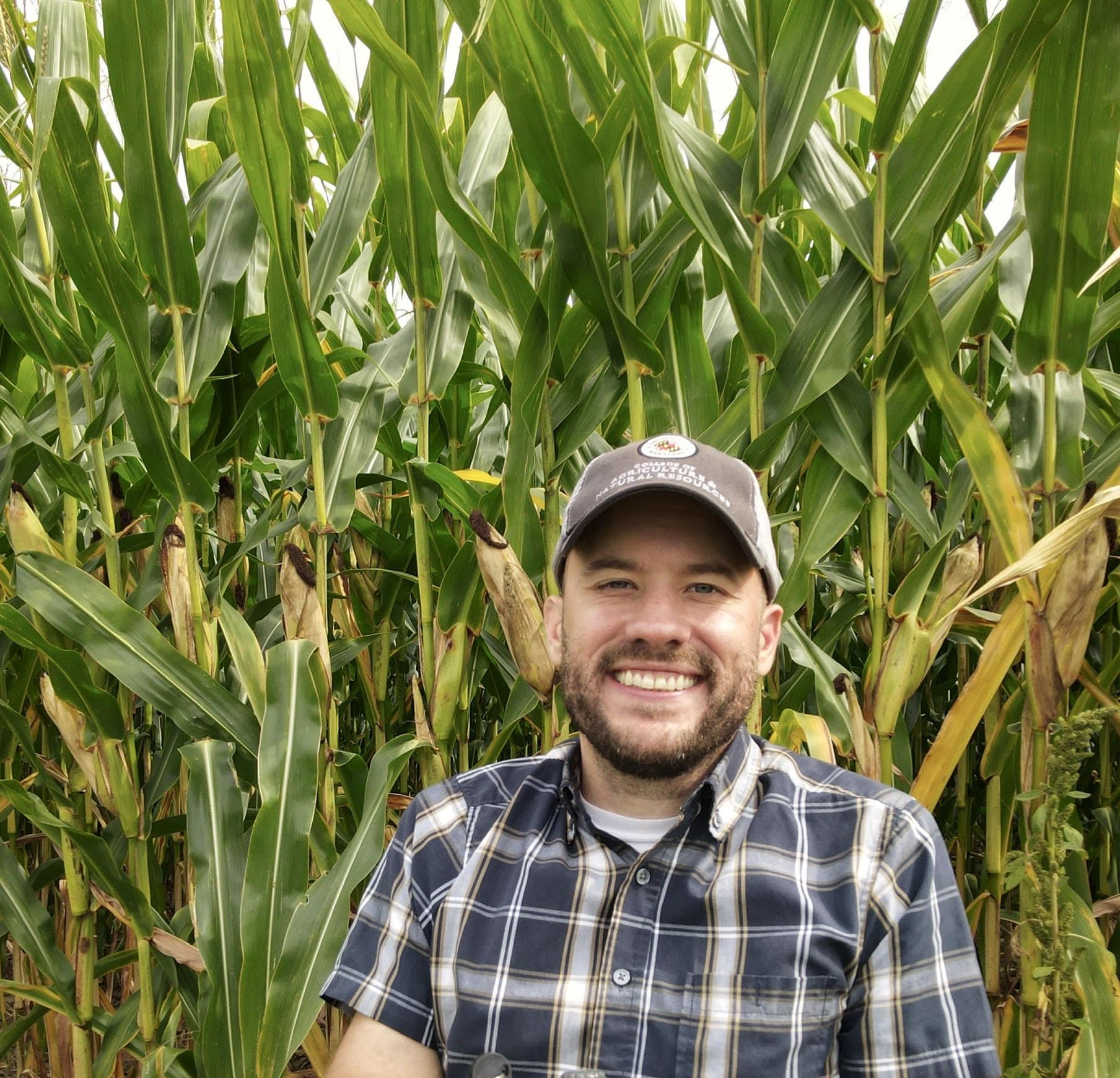 Harford Ag Agent Andy in corn